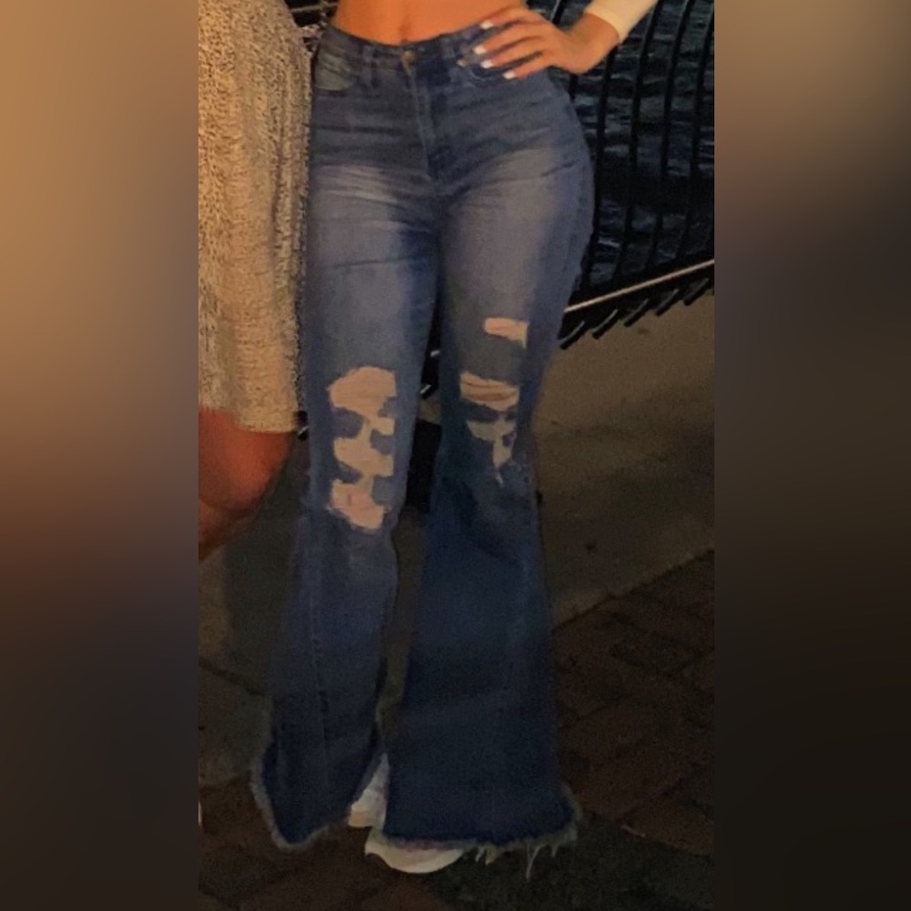 YMI Distressed GiGi fit bootcut flare jeans